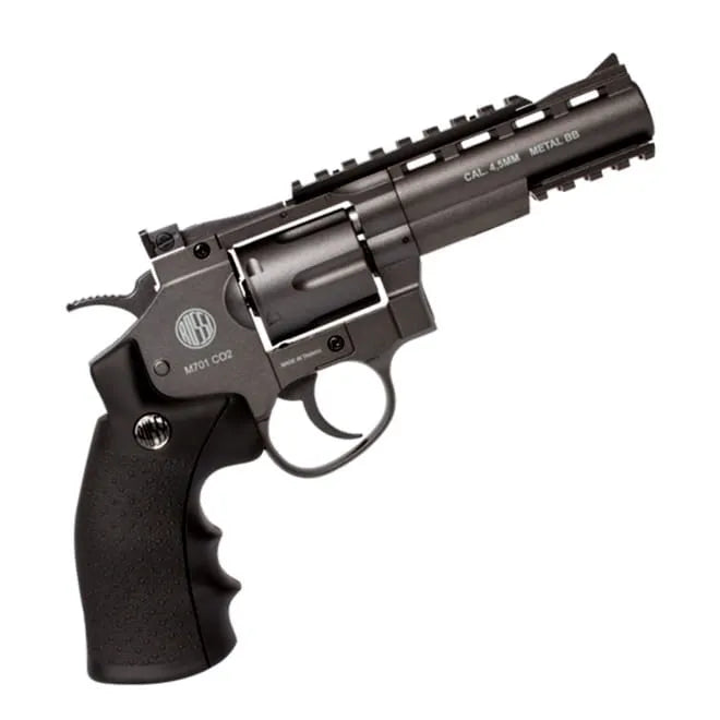 Revólver de Pressão CO2 701 Full Metal Preto 4.5mm 6 Tiros